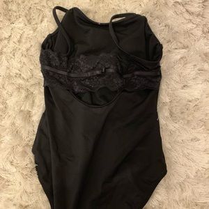 Black Block Leotard with lace.